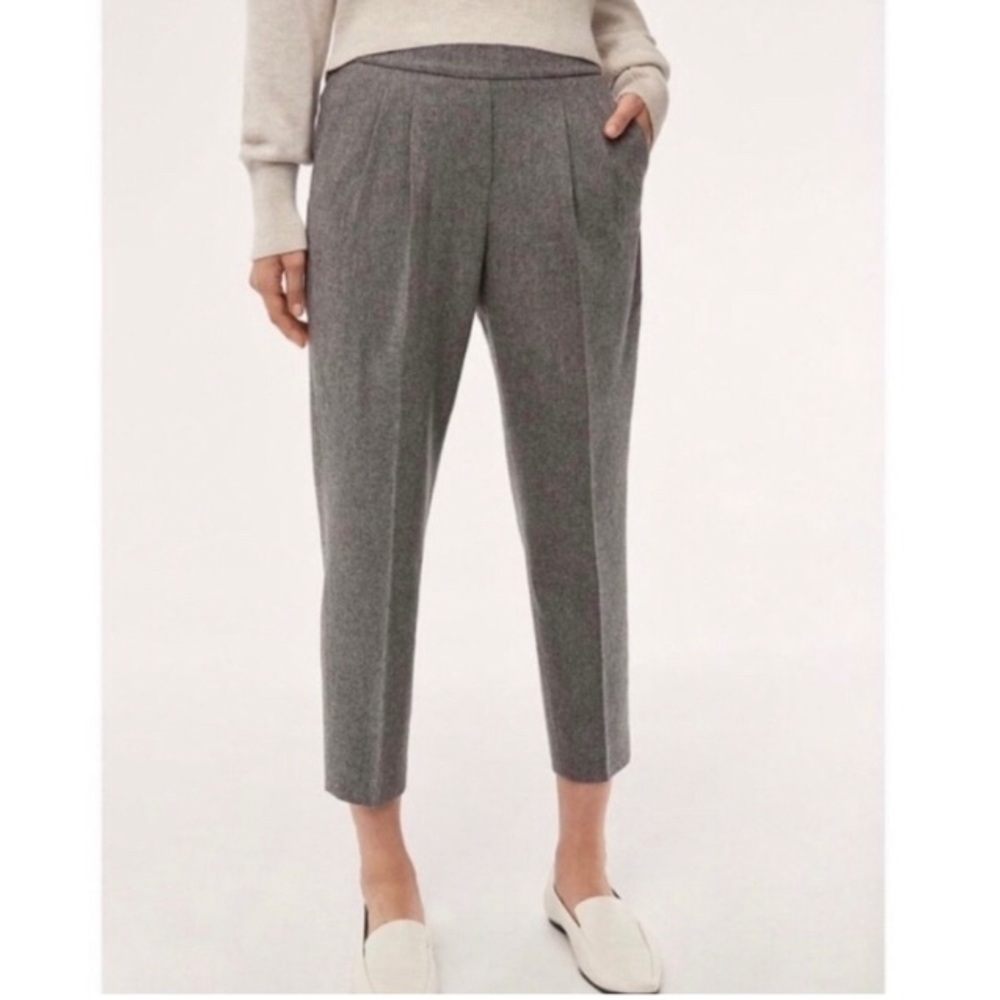 Babaton Cohen Grey Ankle Cropped Tailored Pants NWOT